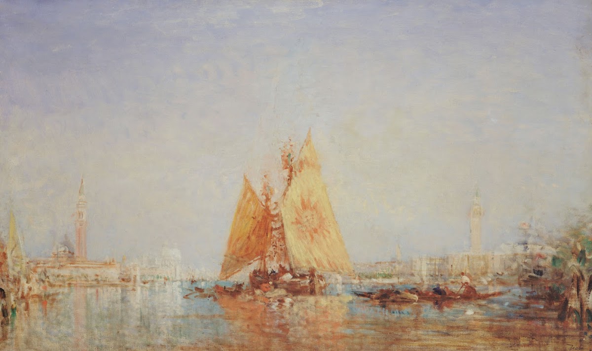 Venise Trabaccolo À La Voile Jaune 1870 1890