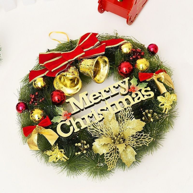 Illuminated Christmas wreath with suspension
