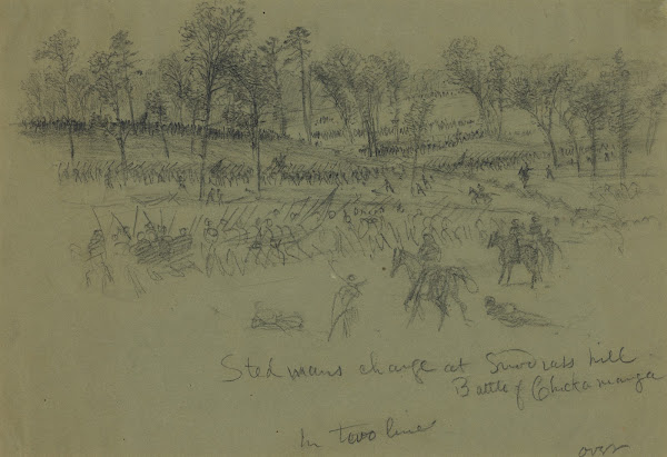Steedmans charge at Snodgrass hillBattle of Chickamauga 1863