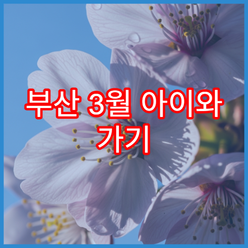 부산 3월 아이와 가기 좋은 벚꽃 공원 5곳