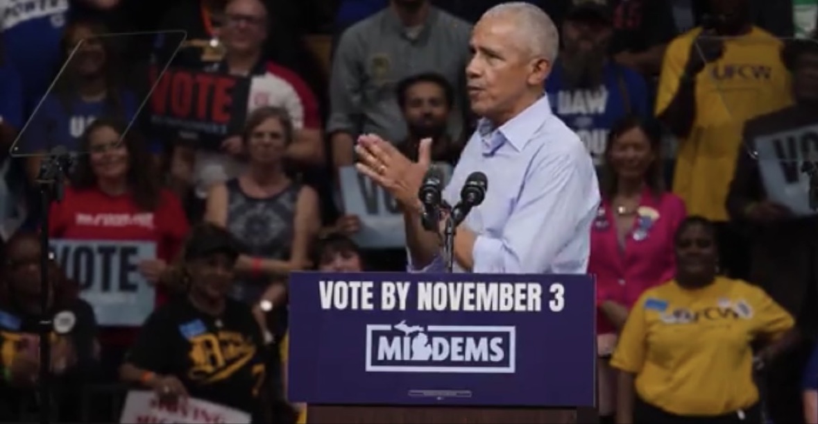 Barack Obama at the Detroit rally