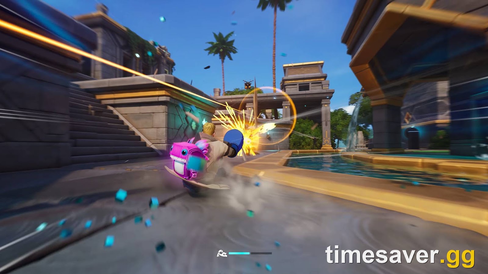 A high-level Fortnite Chapter 7 Season 4 firefight, illustrating the placement and elimination play that drives ranked progress