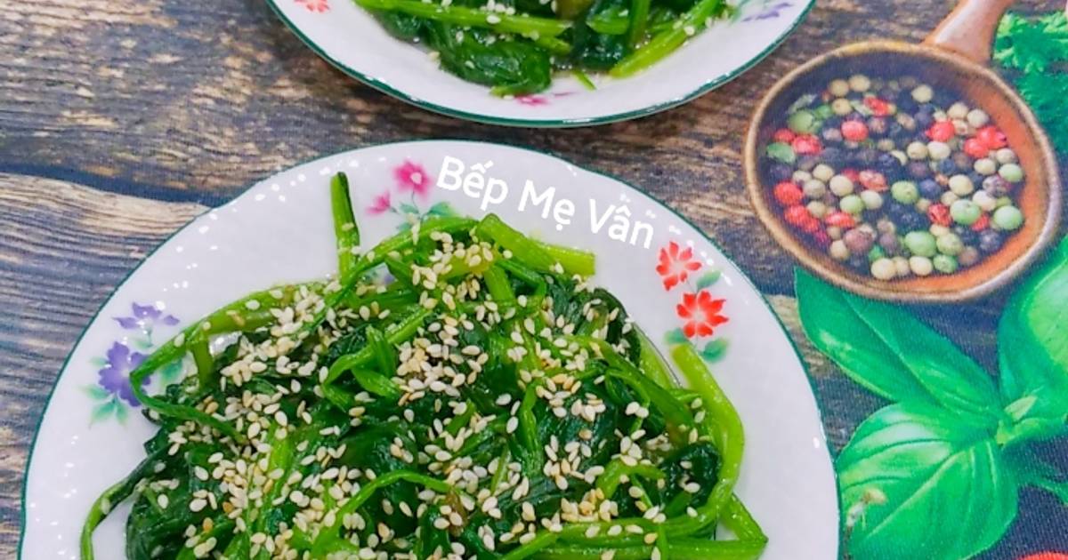 Cải bó xôi trộn mè rang
