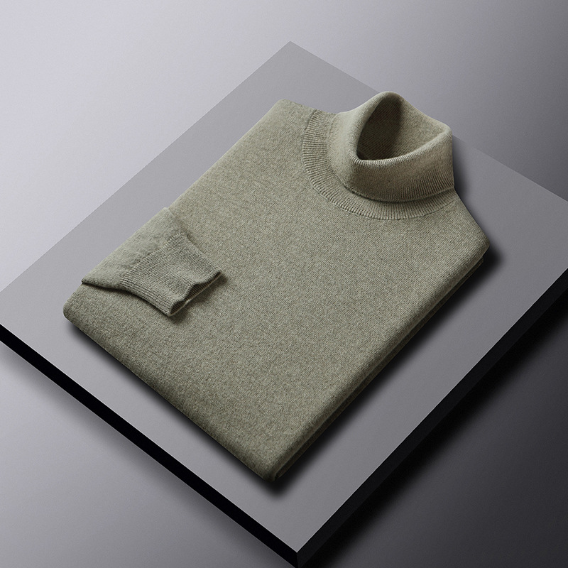 Men's merino wool turtleneck sweater