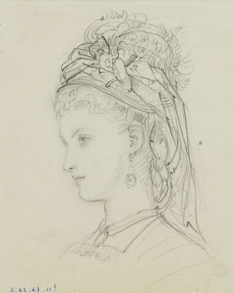Tête féminine avec coiffe 1862 1872