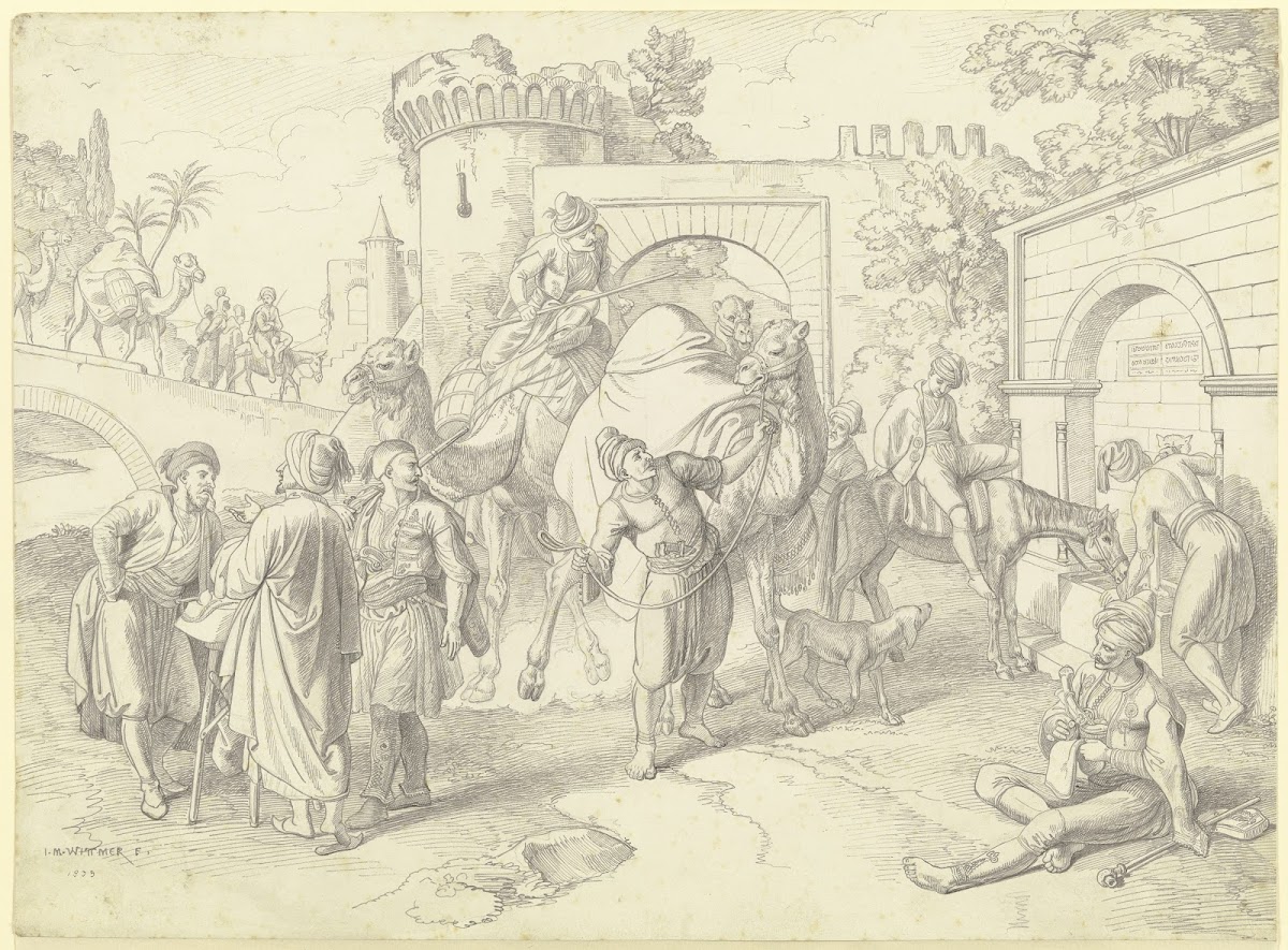 Caravan at the bridge gate 1833