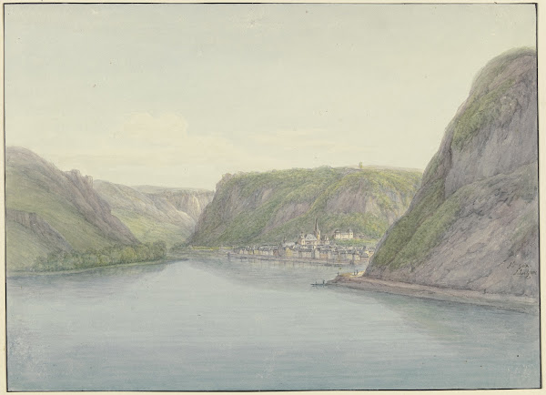 Blick in das Rheintal rechts Sankt Goar 1804