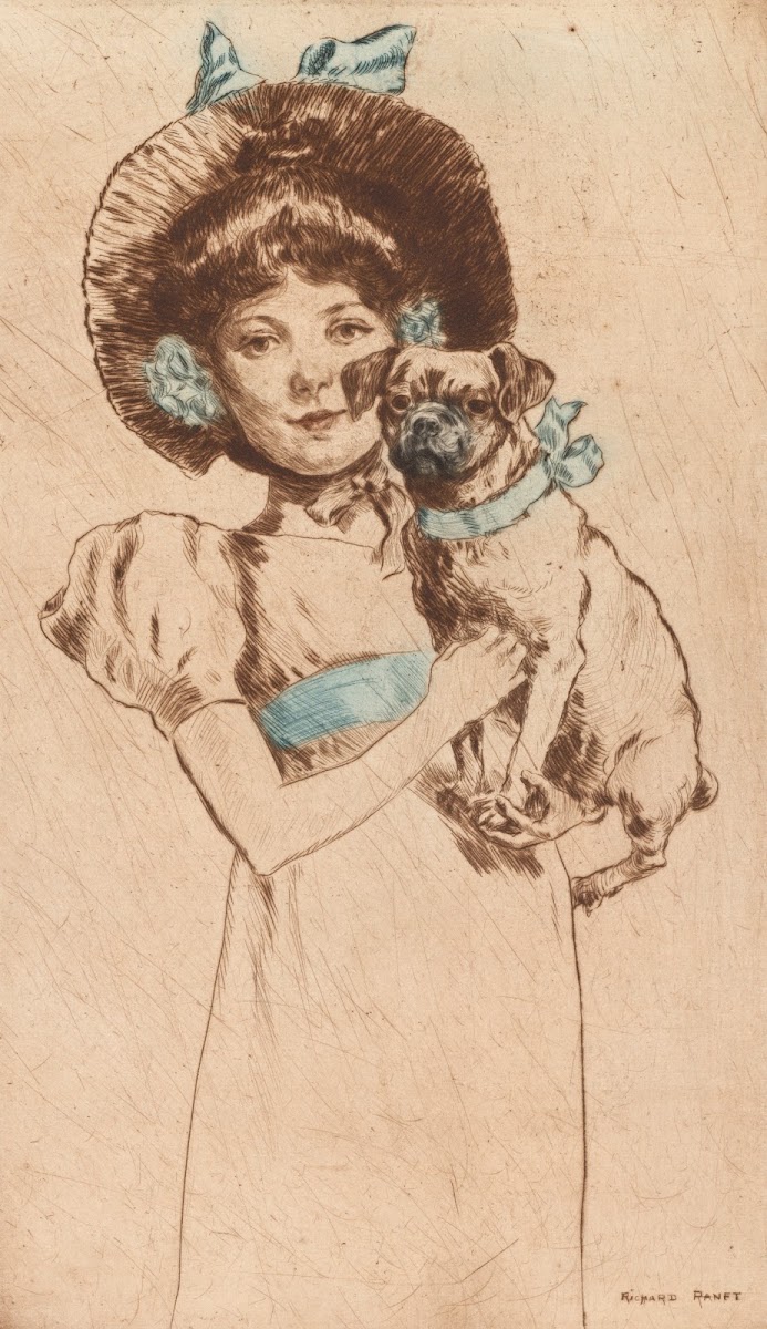 La Fillette un Chien c 1900