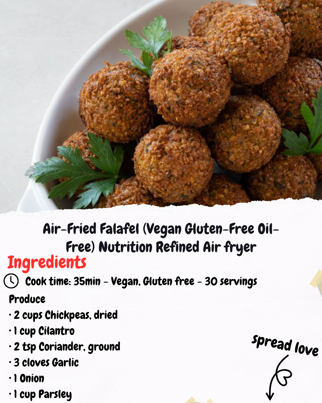 Air-Fried Falafel (Vegan Gluten-Free Oil-Free) Nutrition Refined Air fryer