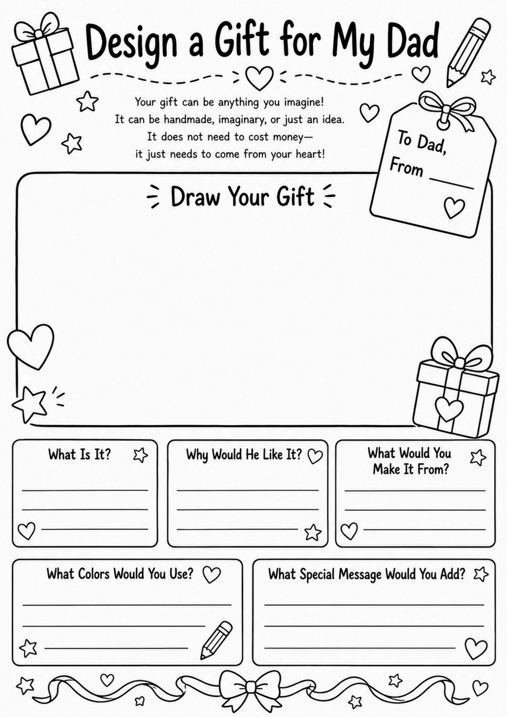 Design a Gift for My Dad Worksheet