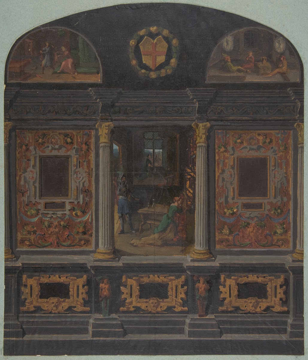Design for painted wall decoration in the Château de Lude Sarthe 19th Century