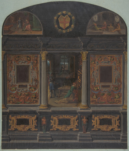 Design for painted wall decoration in the Château de Lude Sarthe 19th Century