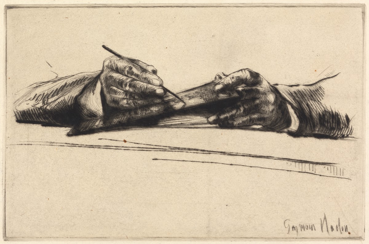 Hands Drypointing 1877