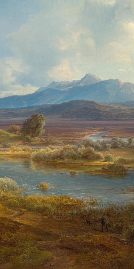 Classic Mountain Valley Landscape 5K Phone Wallpaper