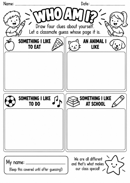 Who Am I Picture Clues Worksheet