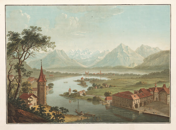 Lac Et Ville De Thun Avec La RivièRe De LAar Prise À Vue DOiseau  De La Terrasse