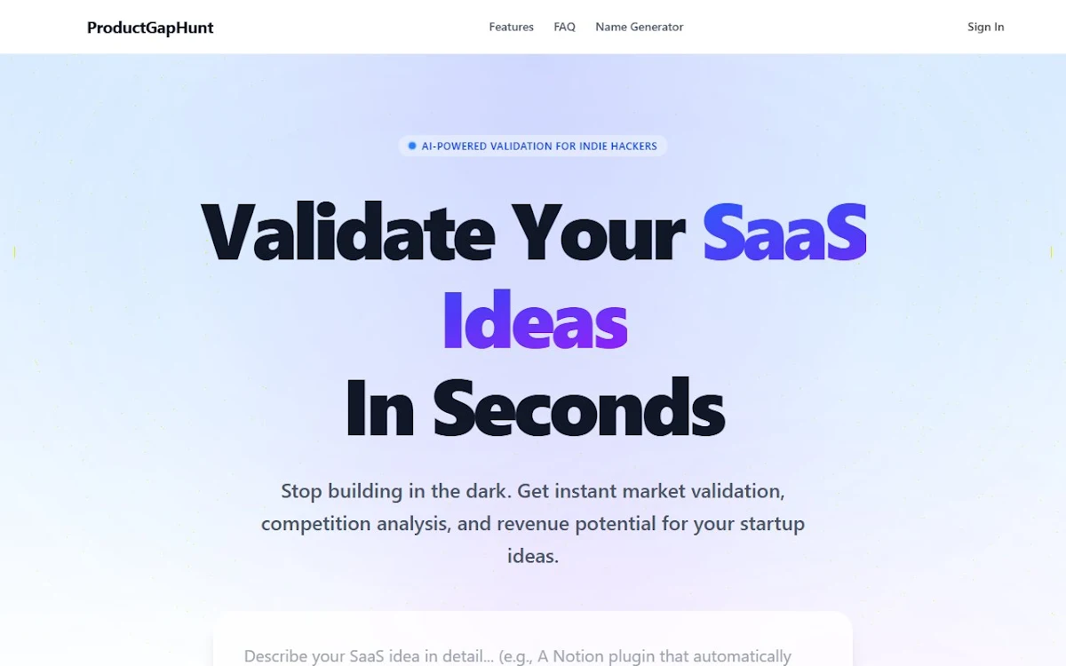 Captura de SaaS Name Generator