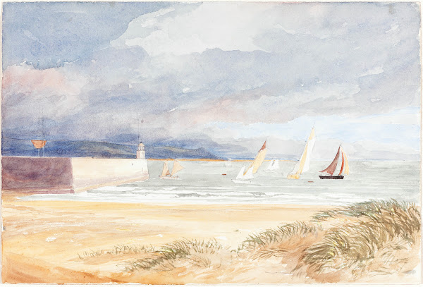 Shore Scene with Sailboats 1822 1839