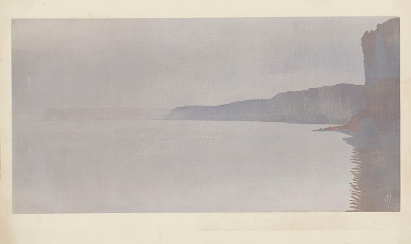 Les Falaises au clair de lune Yport 1901