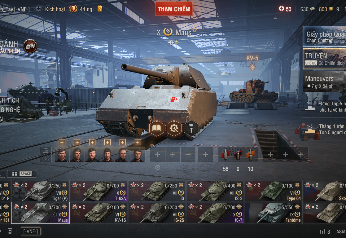 Acc World of Tanks PC gồm 4 tank X IS-7, T-62A, Maus, 60TP c...