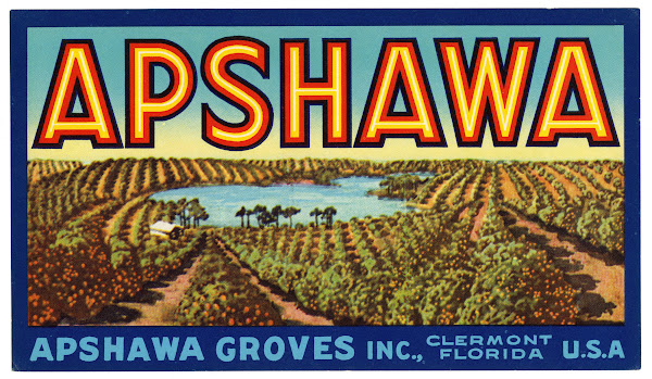 Apshawa Citrus Label 1930 1950