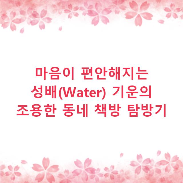 마음이 편안해지는 성배(Water) 기운의 조용한 동네 책방 탐방기