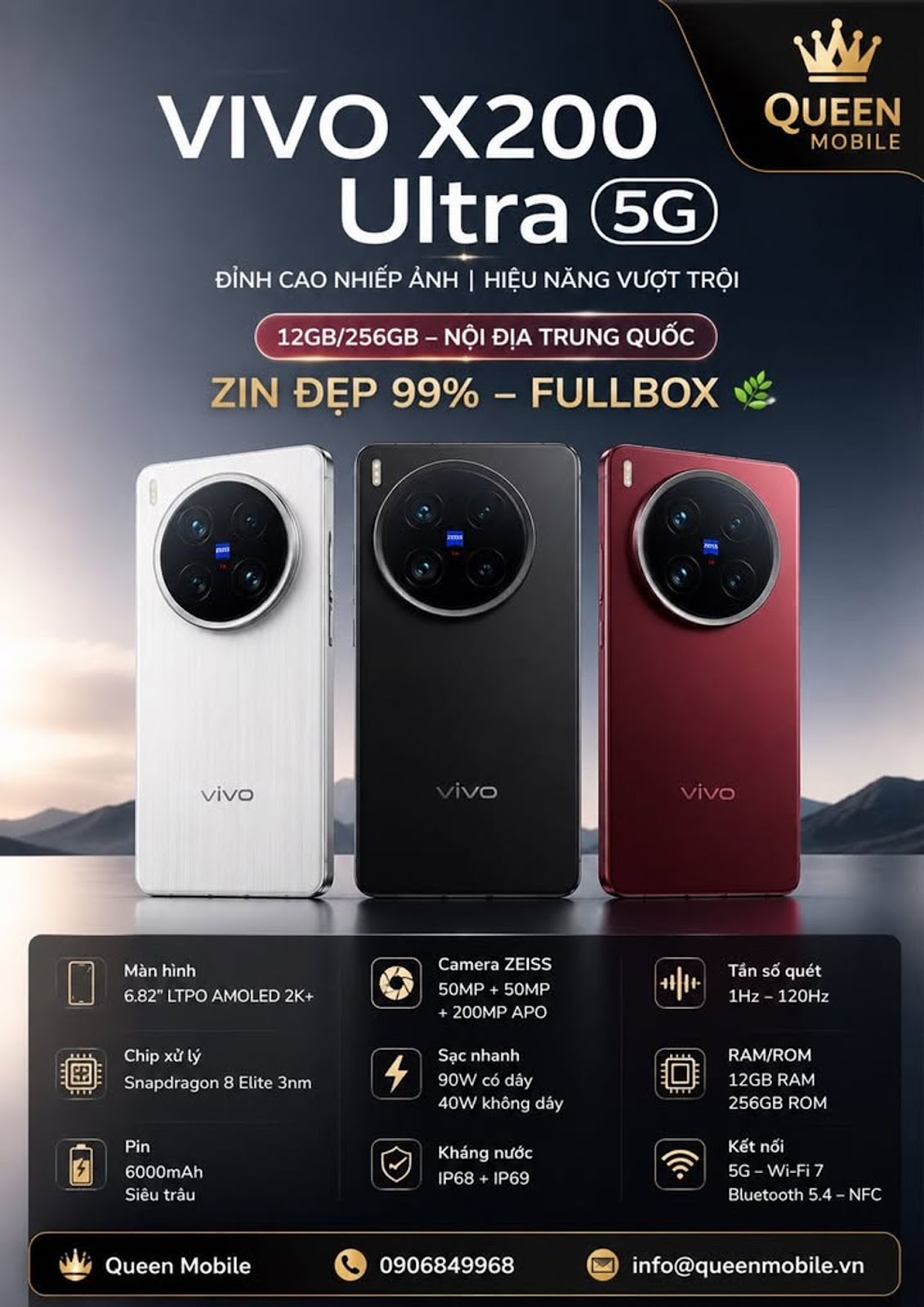 VIVO X200 Ultra 5G (12GB/256GB) Nội Địa Trung Quốc – Zin Đẹp 99% Fullbox 

Thông...