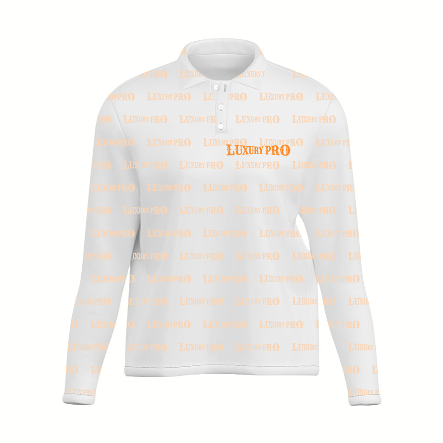 AOP CHN Pearl Button Long Sleeve Polo Shirt