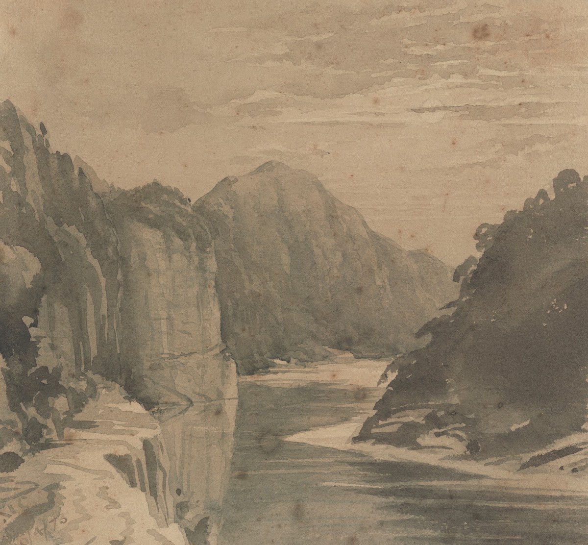 Hawks Crag Buller River by moonlight 1873