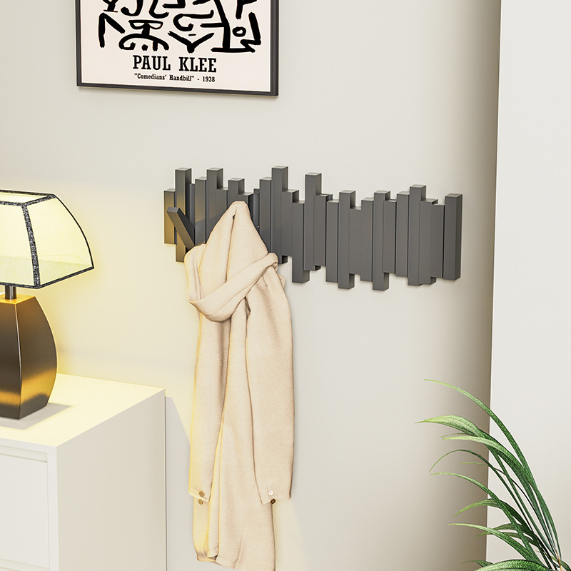 Wall coat rack with piano key design, foldable