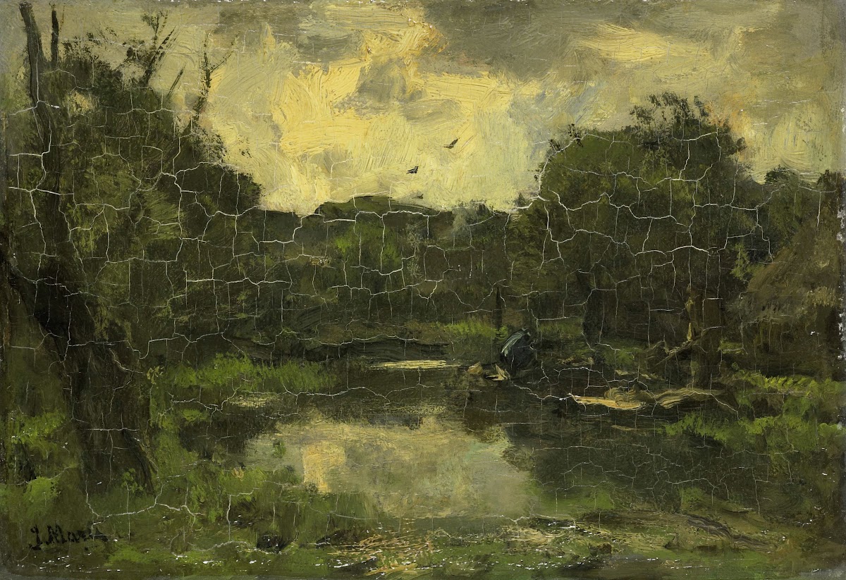Landschap met schuit c 1886