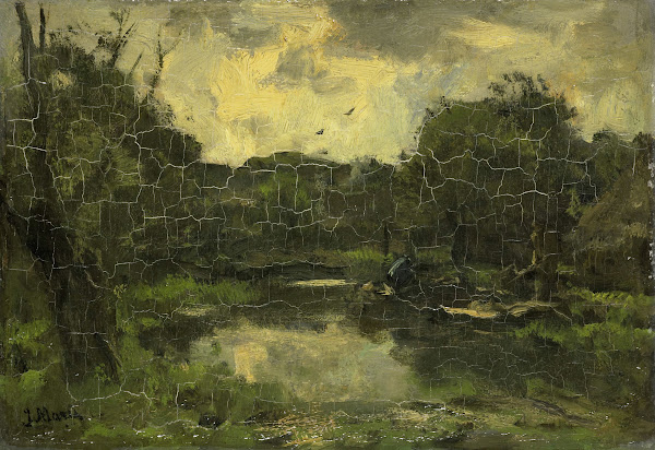Landschap met schuit c 1886