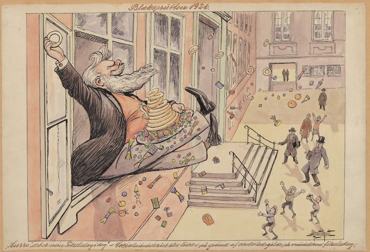 Borgbjerg Celebrates His Birthday With Cake And Candy 1926