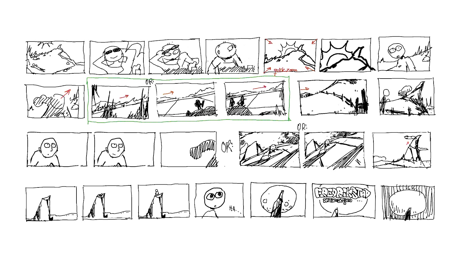 FAF cliff storyboard thumbs