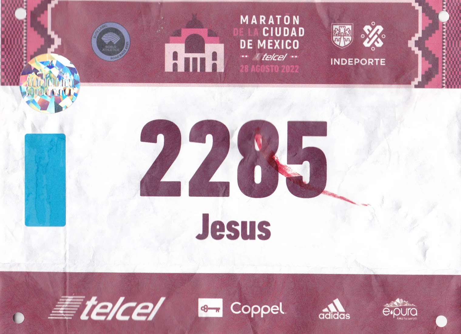 Dorsal de Maraton CDMX