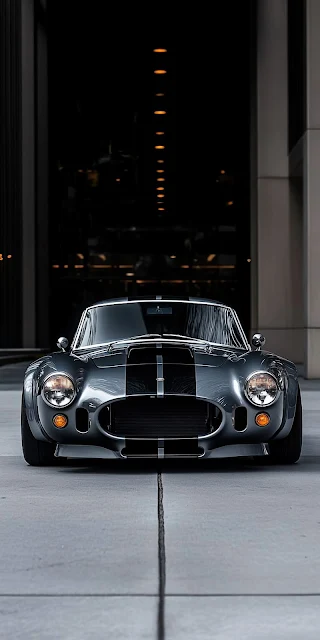 Classic Shelby Cobra Sports Car in Urban Garage Setting