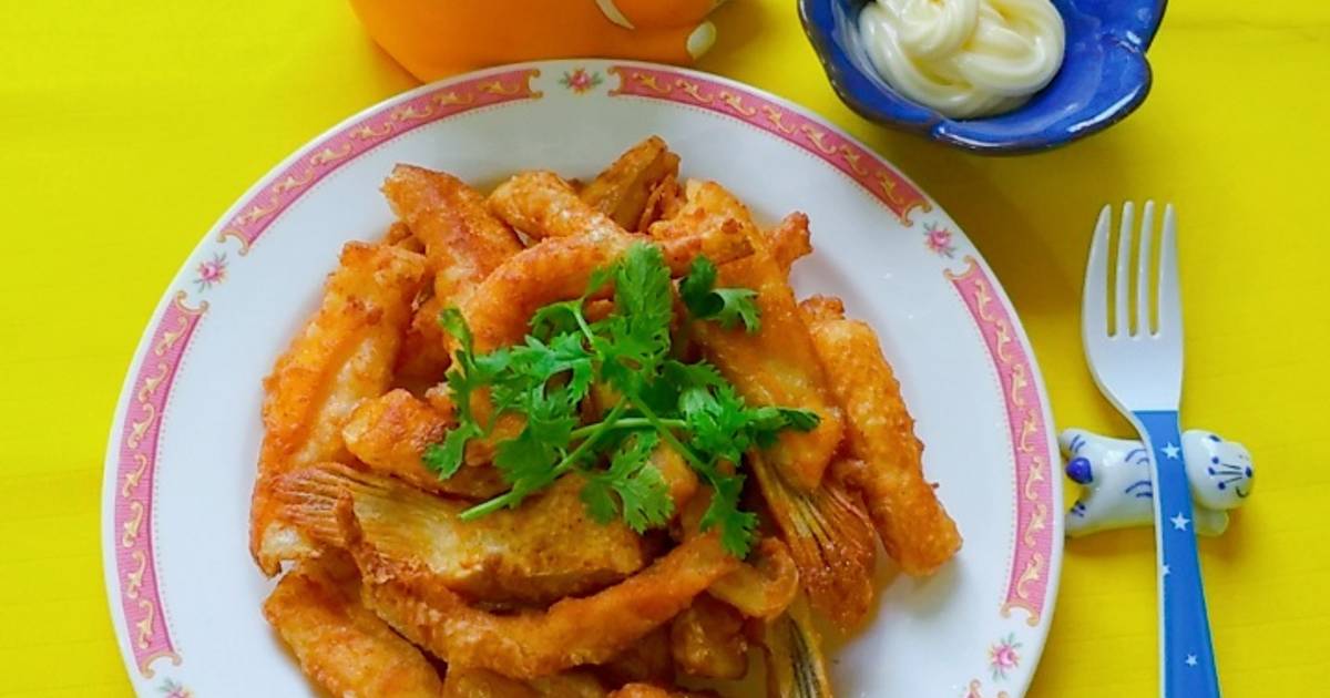 Lườn cá hồi chiên giòn chấm xốt mayonnaise