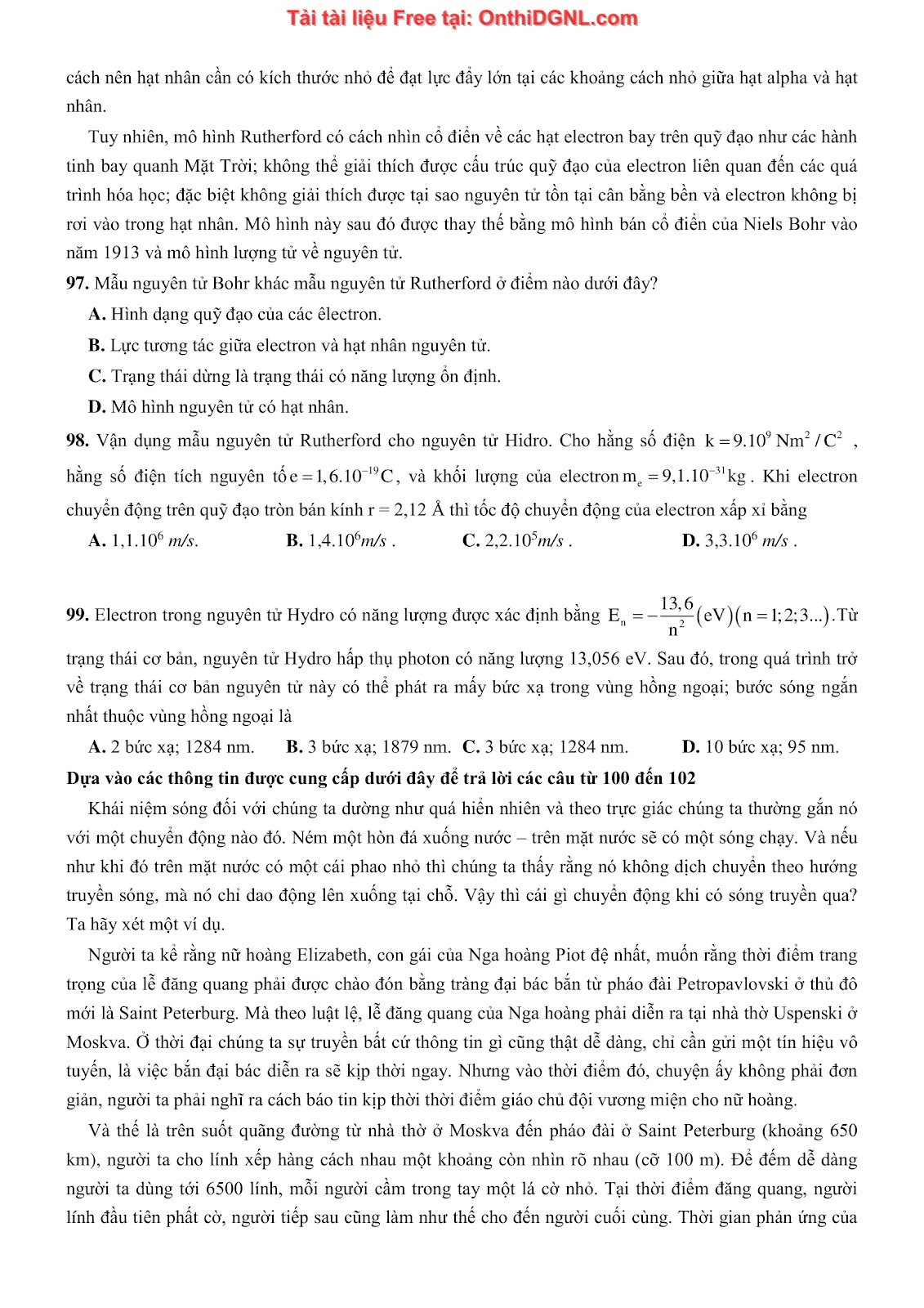 300 bài tập môn Vật Lý - Ôn thi ĐGNL ĐHQG TPHCM Phần 4