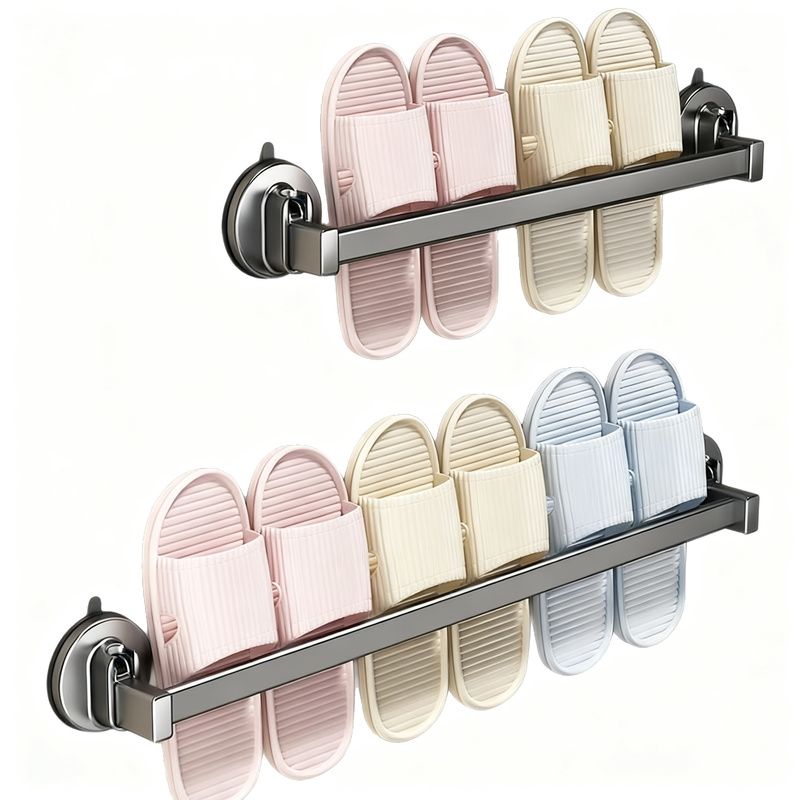 Wall-mounted slipper rack made of space aluminum