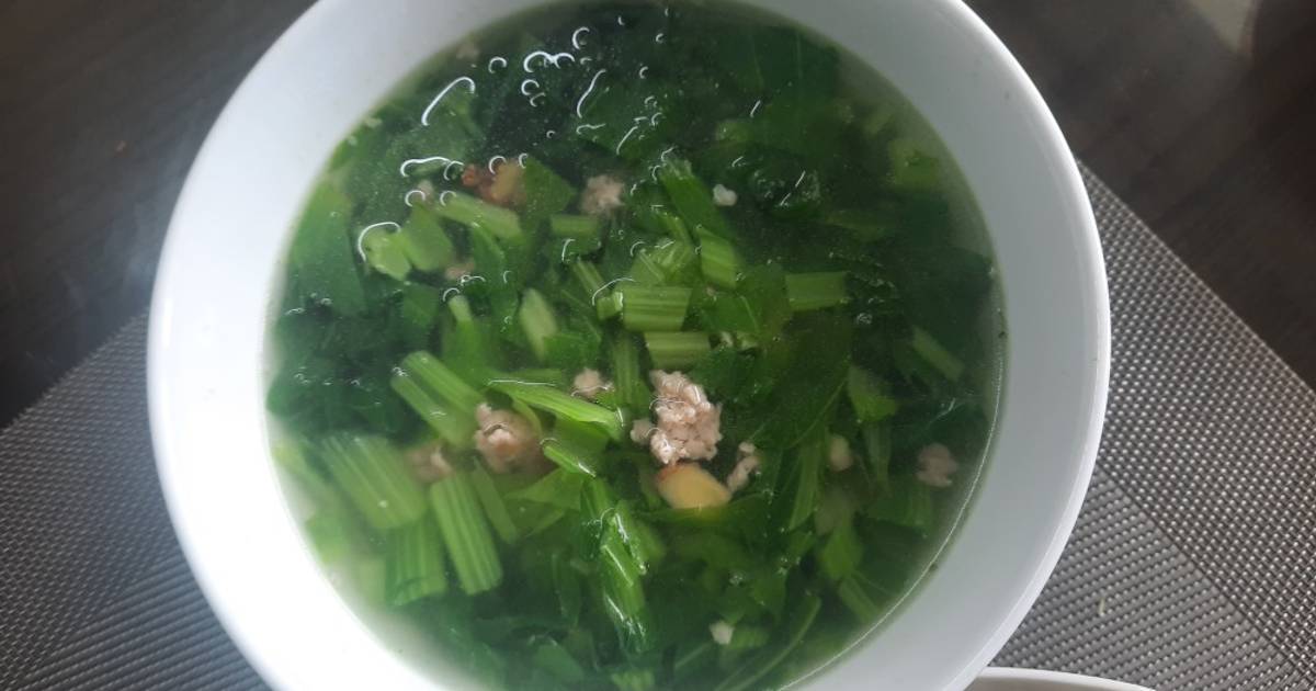 Canh cải nấu thịt băm rang