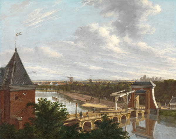The Amsterdam Outer Canal near the Leidsepoort Seen from the Theatre 1813
