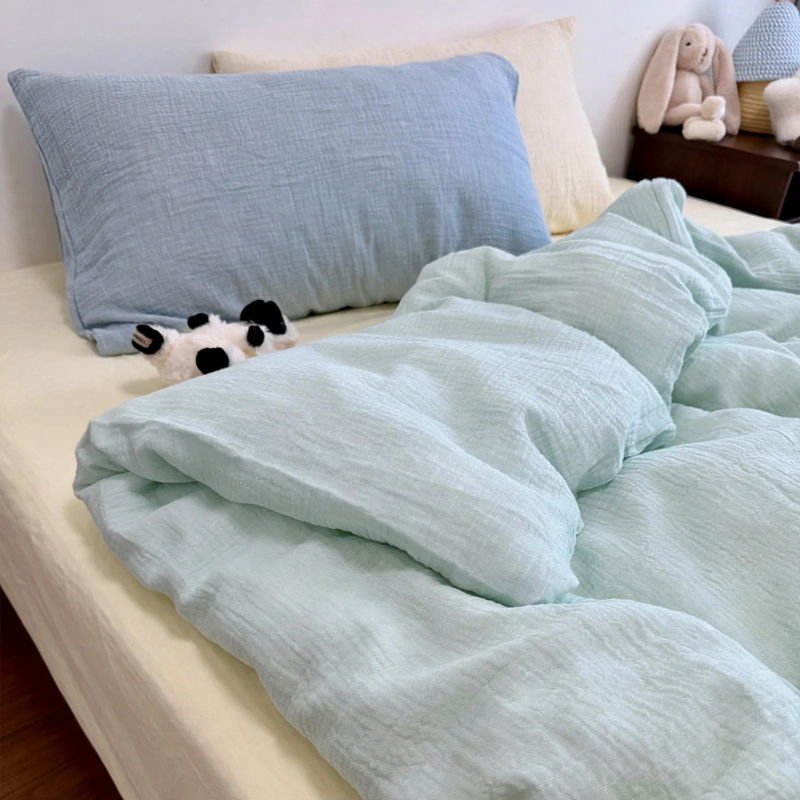 Cotton Bedding Set, Double Layer Gauze