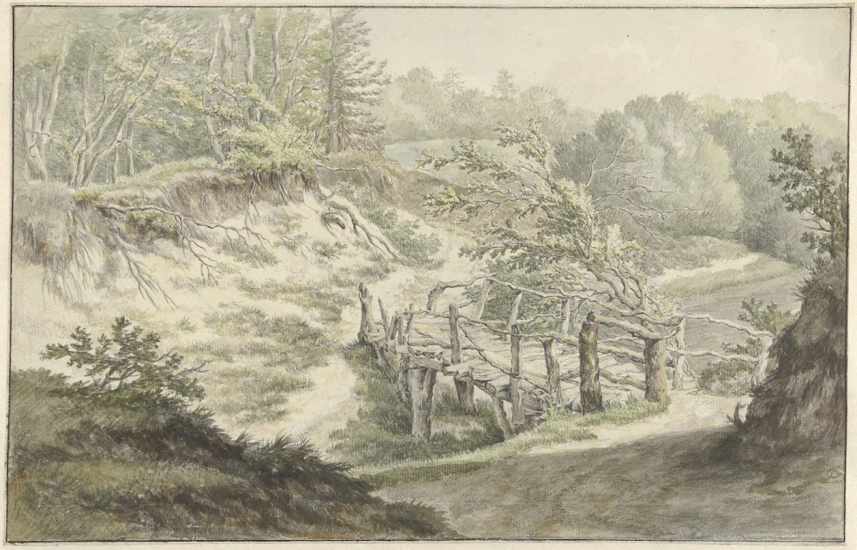 Duinlandschap met houten brug 1777   1849