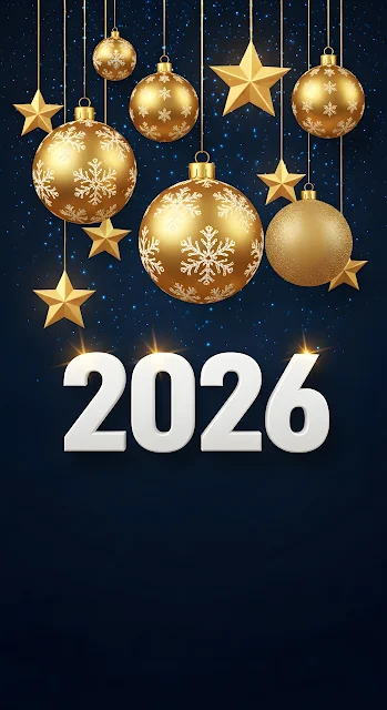 Golden Ornaments 2026 New Year Celebration Design