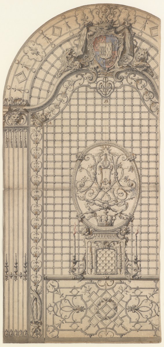 Design for the Wrought Iron Entrance Grille of a Chapel ca 17001720