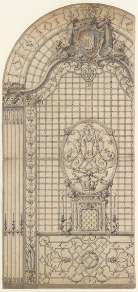 Design for the Wrought Iron Entrance Grille of a Chapel ca 17001720