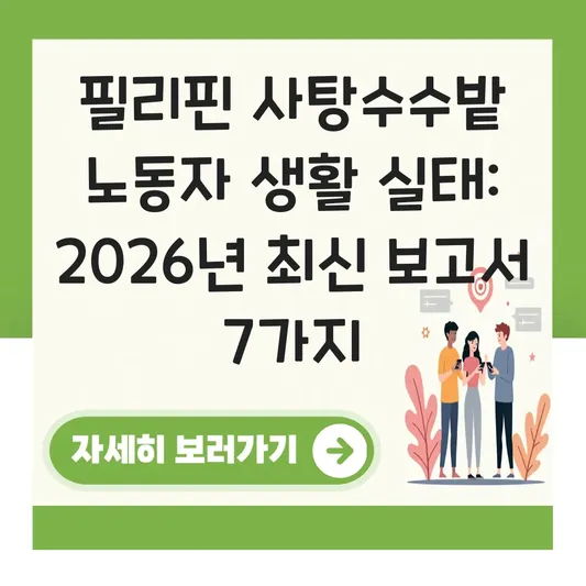 필리핀 사탕수수밭 노동자 생활 실태
