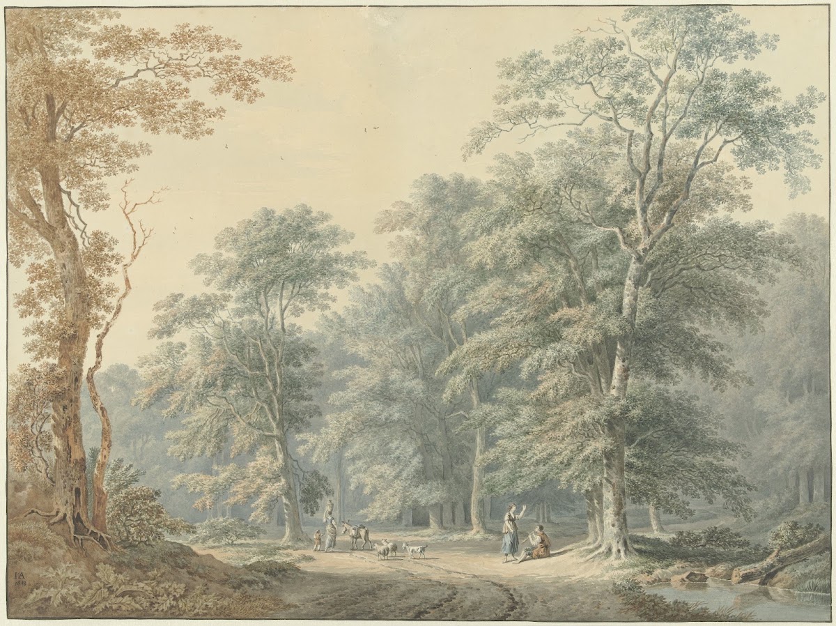 Bosgezicht met klassicistische stoffage 1818