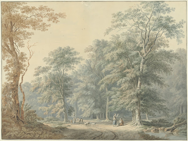 Bosgezicht met klassicistische stoffage 1818