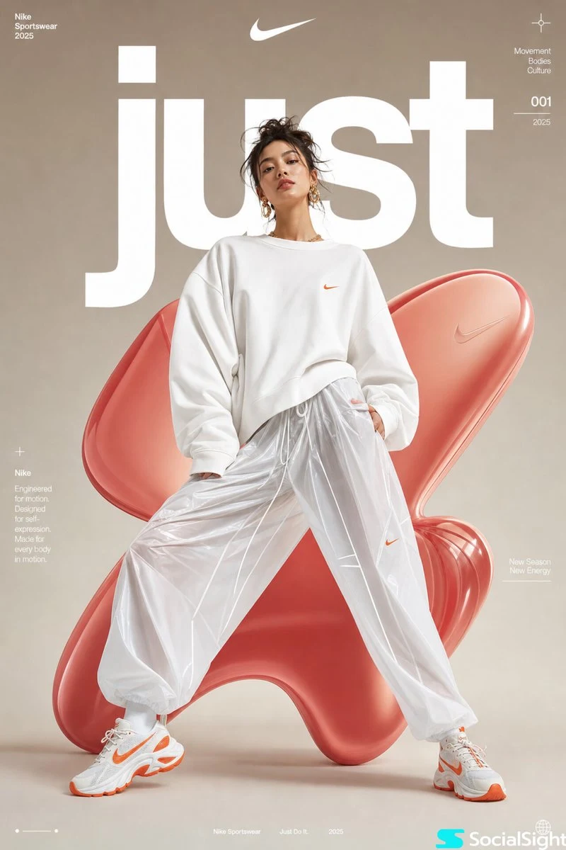 Editorial de ropa deportiva futurista de alta costura